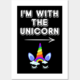 I'm With The Unicorn Birthday Party Posters and Art